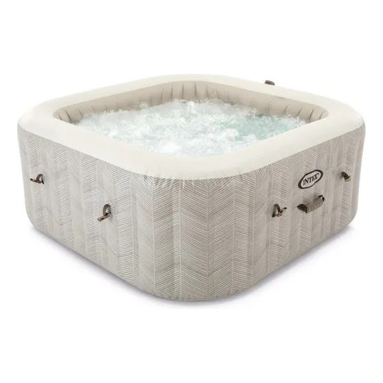 Jacuzzi Purespa Intex Chevron Delux Hidromasaje 4 Personas Beige