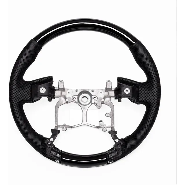 Revolve Volante Cuero Real Negro Piano Agarre Perforado Para