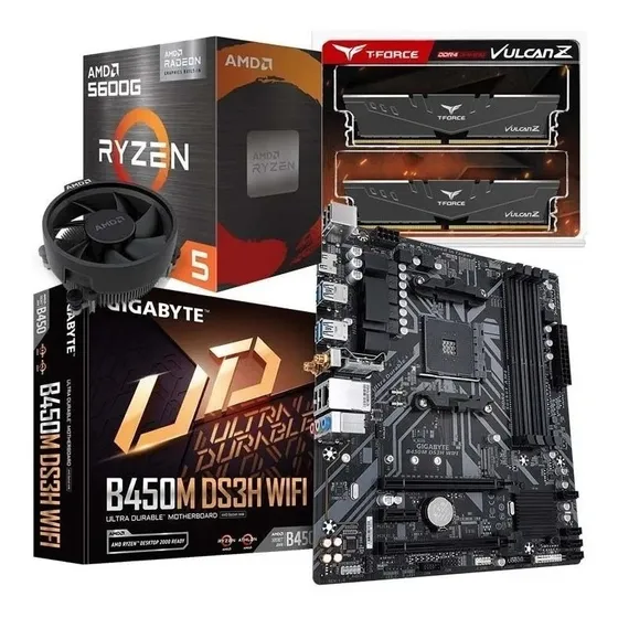 Combo Amd Ryzen 5 5600x + Board B450 + Memoria Ram 16gb Ddr4