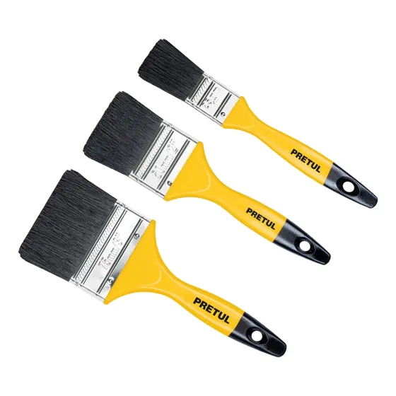Brocha Pintura De 1  2  3  Pulgadas Pretul Set 3