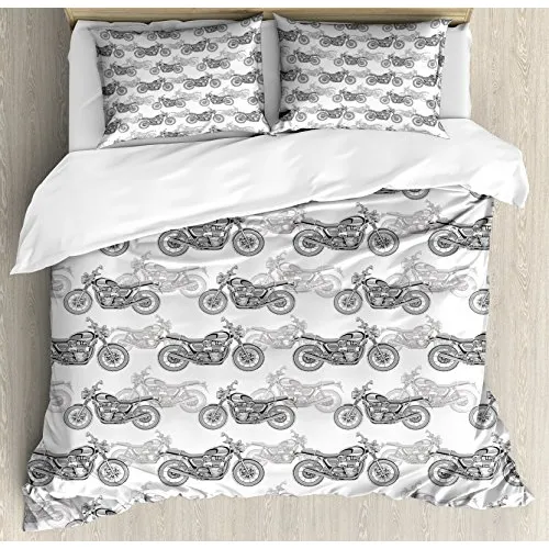Anbesonne Motocicleta Duvet Set, Realismo Ilustración 1331d