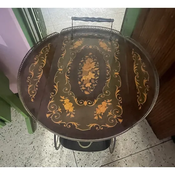 Carrito Licorero En Marquetería Italiana