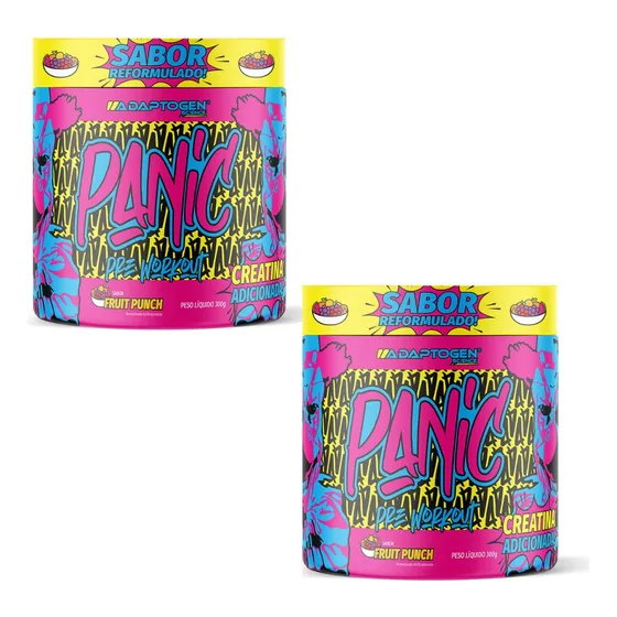 Kit 2x Pré Treino Panic Nova Formula (300g) Adatogen Science