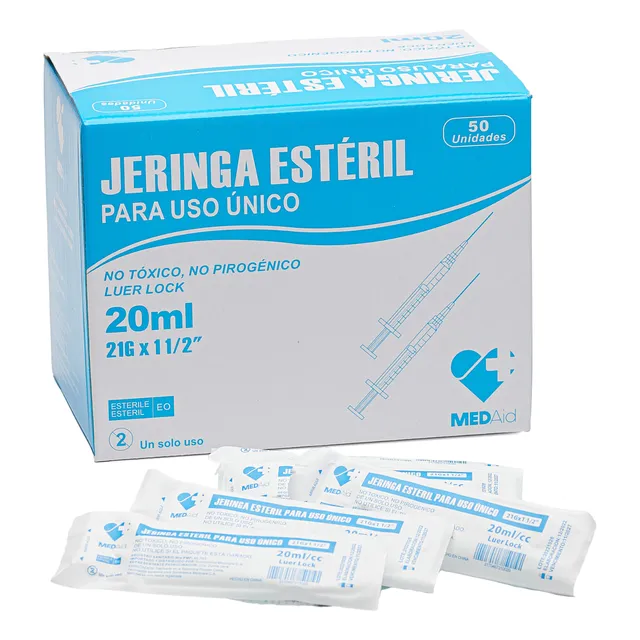 Jeringa Descartable 10cc 21g X 1 1/2, Med-aid, Luer Lock