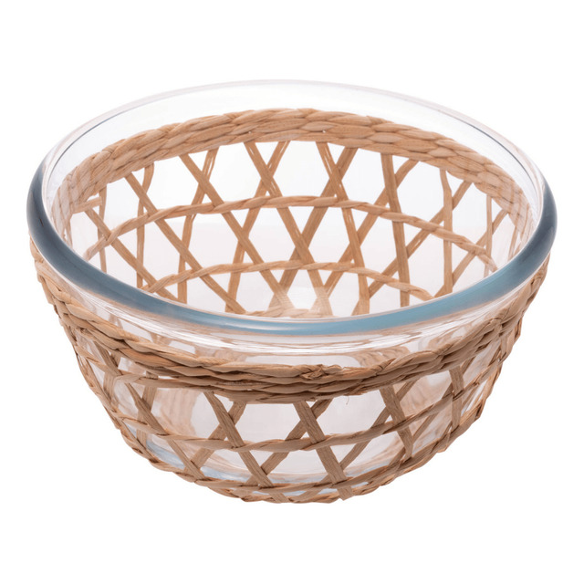 Bowl De Vidro Borossilicato E Fibra Natural 24x24x14cm - Wolff Bowl De Vidro Borossilicato E Fibra Natural 24x24x14cm - Wolff