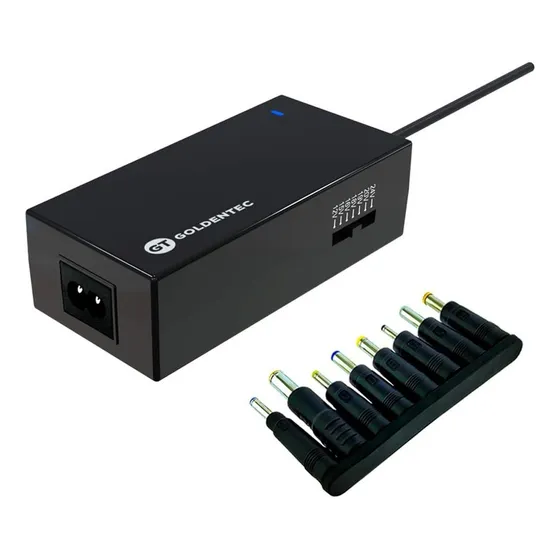 Carregador Universal Para Notebook Bivolt 90w Fonte Bateria Preto Goldentec