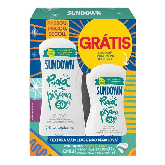 Protetor Solar Sundown Praia E Piscina Fps 50 200ml + 120ml