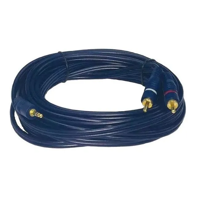 Cable De Plug Estereo 3.5mm A Rca De 5m Rojo Blanco Trautech