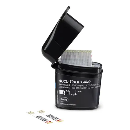 Tiras Reactivas Accu Chek Guide X 50 Vence 2027 Negro