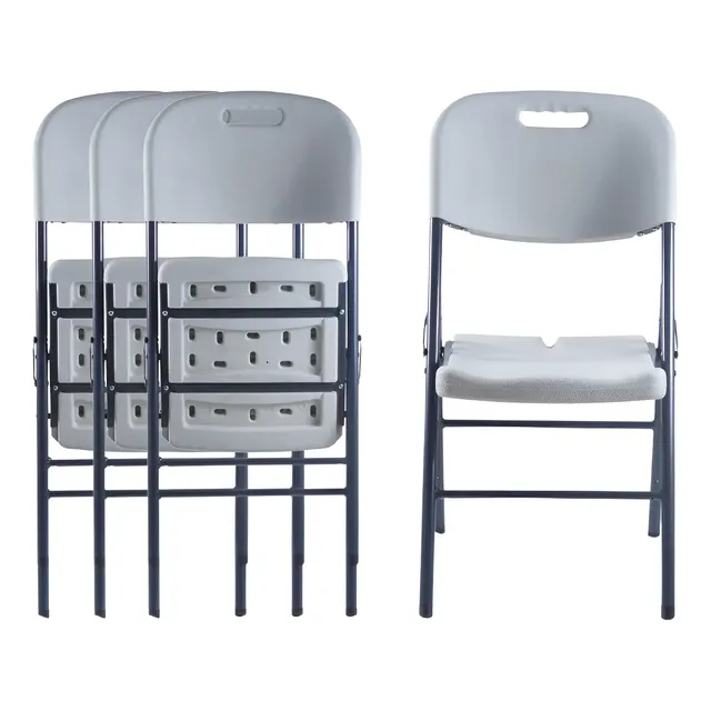 Set De 4 Sillas Plegables Blanca Blanco