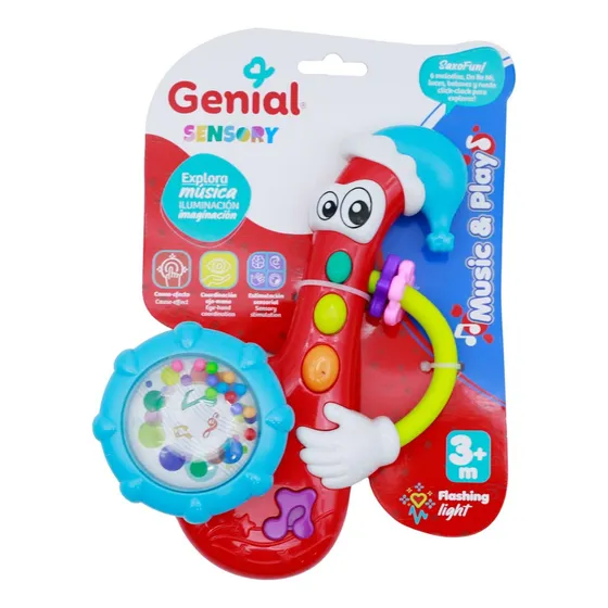 Saxofón Juguete Musical Sensorial Para Bebé Sonajero