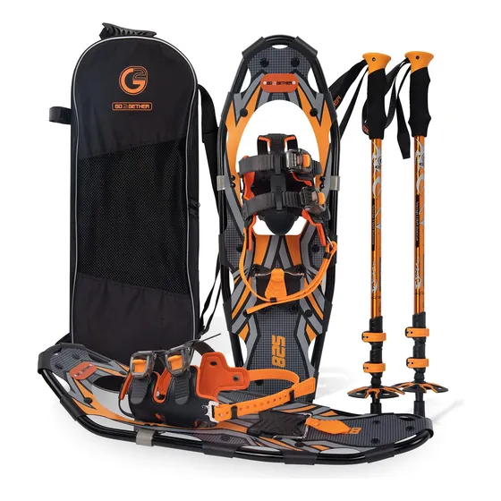 Raquetas De Nieve  (64cm) Con Bastones De Trekking Y Bolsa.
