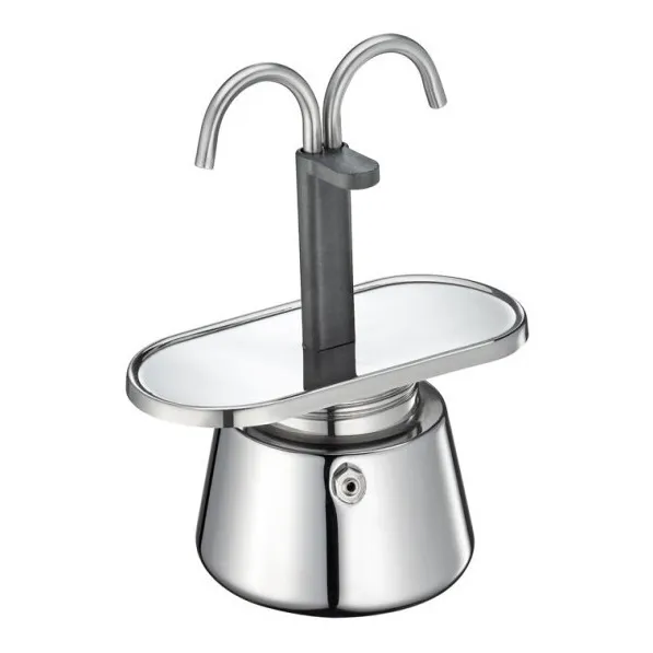 Cafetera Mini 2 Tazas Acero Inoxidable