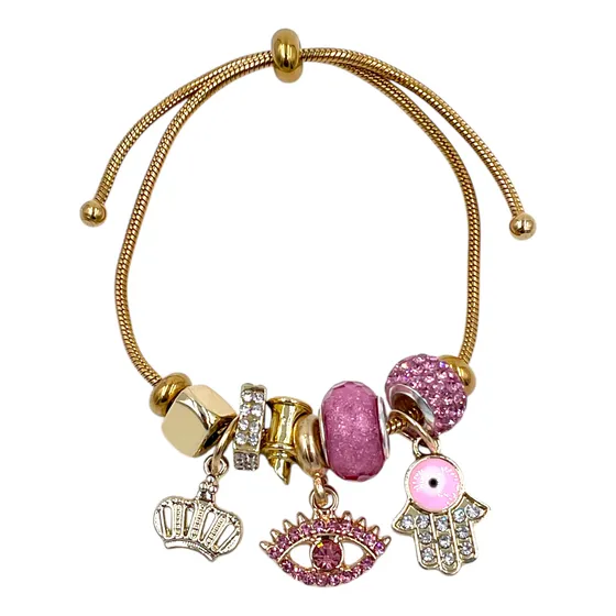 Pulsera Acero Inoxidable Tipo Pandor Color Oro Brazalete