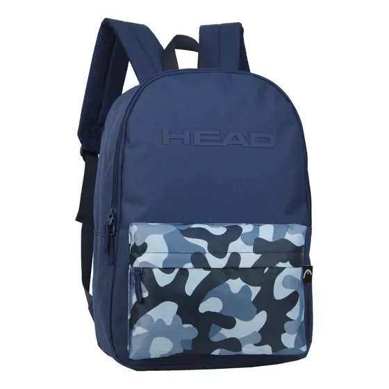 Mochila Head Urbana Reforzada Negro Verde Azul Deportiva Color Azul Marino Diseño De La Tela Lisa