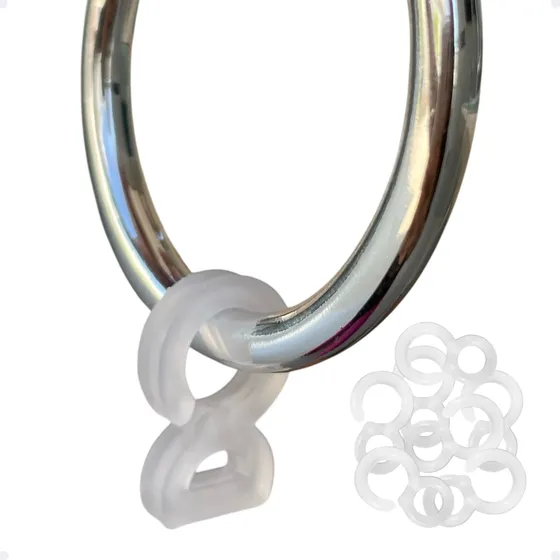 Kit 10 Unid Gancho Argola Transparente Cortina Varão Comum