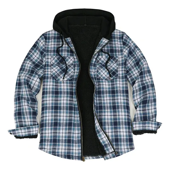 Campera Camisa Leñadora Cangurito Capucha Con Cierre El Rey