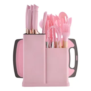 Kit Conjunto 19 Pçs De UtensĂlios Facas Silicone E PlĂĄstico Kit Conjunto 19 Pçs De UtensĂlios Facas Silicone E PlĂĄstico