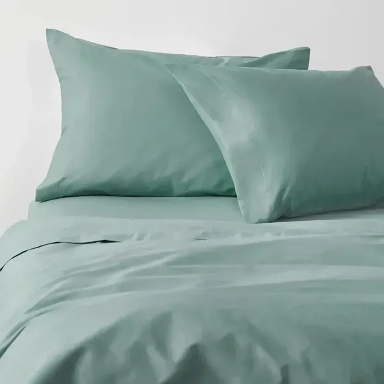 Sabanas 200 Hilos 100% Algodon Cannon Element Co 2 Plazas Color Menta Fresca Suave Juego Sabanas 2 Fundas Almohada Canon