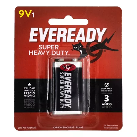 Pila Bateria 9v Carbon Zinc Eveready 1222 Bp1 Blister X 1u