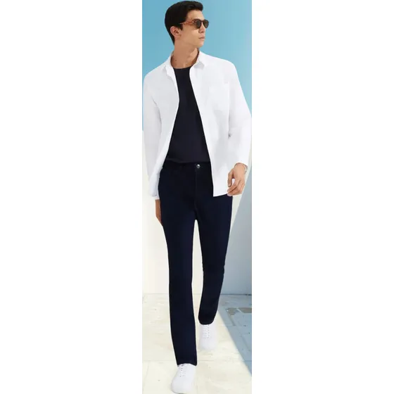 Calça Jeans Básica Reta Elastano Azul Corte Hering H1vx1bsn