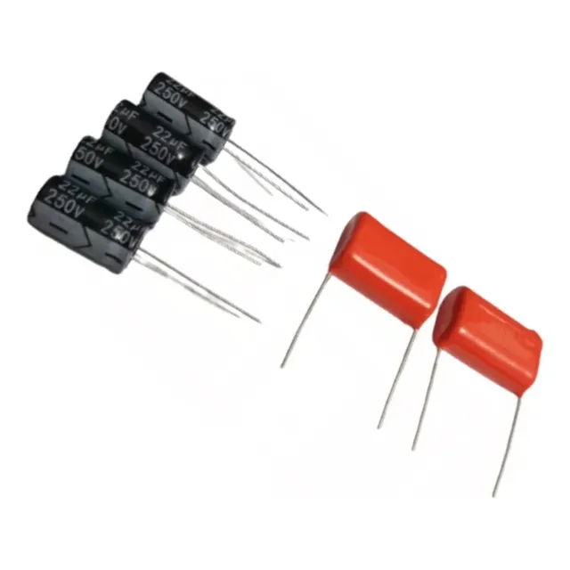 Kit 4 Capacitor Corneta 22x250 + 2 Capacitor 2m2x250 Tweeter