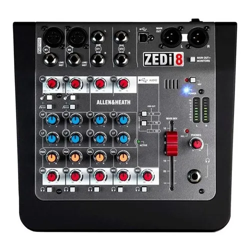 Allen & Heath Zedi-8 Mezclador 8 Canales En Vivo + Grabación