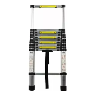 Escada TelescĂłpica 13 Degraus 5m De AlumĂnio Cor Prata E Preto Escada TelescĂłpica 13 Degraus 5m De AlumĂnio Cor Prata E Preto