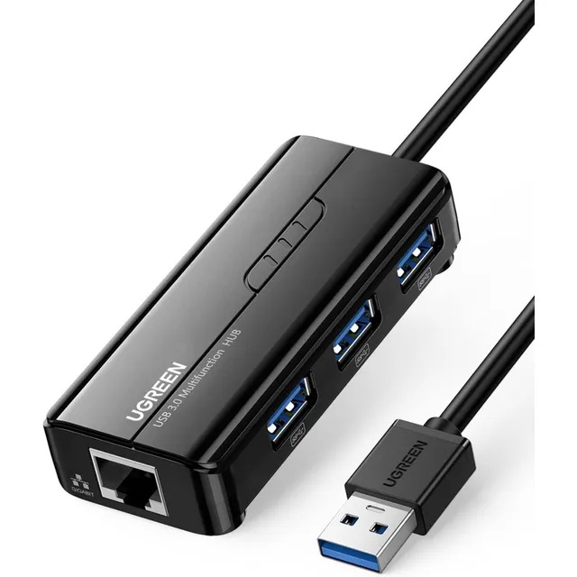 Hub 3 Puertos 3.0 + Adaptador De Red Usb 2.0 A Ethernet Rj45