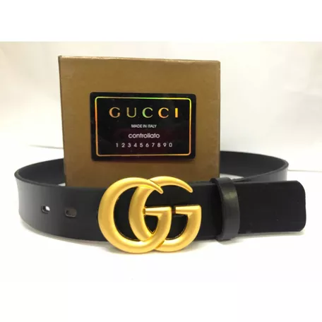 Cinturón Gucci Oro Matecolor Negro Tallas 32 A La 42