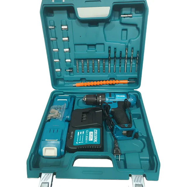 Taladro Atornillador Inalámbrico 2 Baterias Percutor 24v