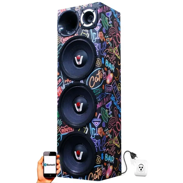 Caixa Som Ativa 3 Woofer Bluetooth Usb Residencial Taramps