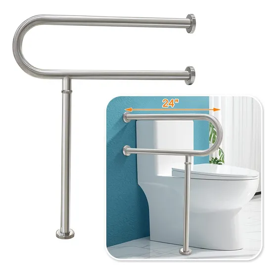 60cm Barra De Muro Piso Para Discapacitados Acero Inoxidable Cromado Brillante