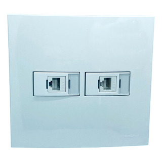 Placa Suporte Tomada Margirius Sleek Branca 4x4 2p C/ 2 Rj45 Placa Suporte Tomada Margirius Sleek Branca 4x4 2p C/ 2 Rj45