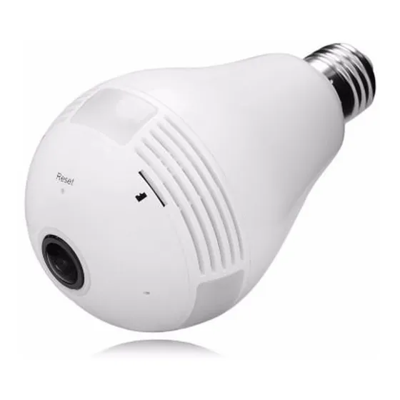 Cámara Oculta Seguridad 360º Lámpara App C/luz,audio,graba 