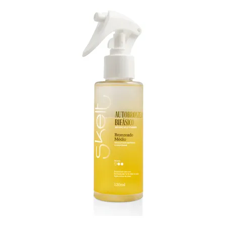 Skelt Autobronzeador Bifásico 120ml | Bronze Natural De 7 A 12 Dias, Intensidade Média, Com Fragrância Grand Bahama E Aplicação Fácil | Uso Após Banho