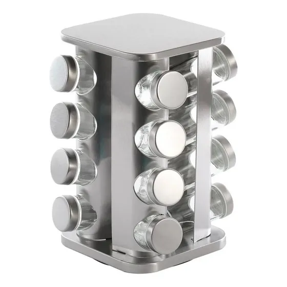 Porta Tempero Inox Cozinha Condimentos 16 Potes Giratório