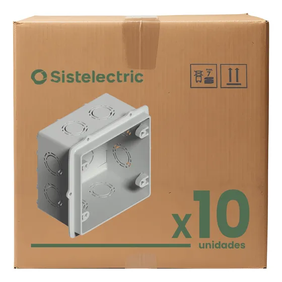 Caja De Embutir Cuadrada Grande 10x10cm Genrod Pack X10 U