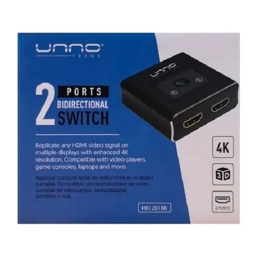 Adaptador Switch Hdmi 4k 2ptos Unno Tekno