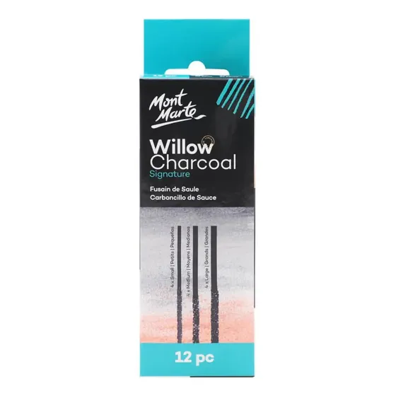 Set 12 Varillas Carboncillo Willow Mont Marte 3 Diámetros Negro | Cuotas sin interés