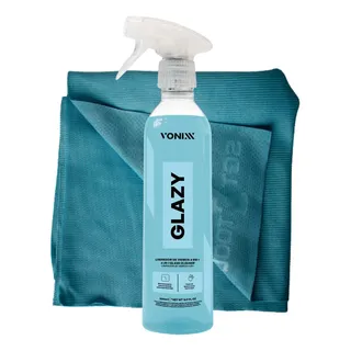 Glazy 500ml Limpa Vidros 4 Em 1 Redutor De Atrito Pano Suede Glazy 500ml Limpa Vidros 4 Em 1 Redutor De Atrito Pano Suede