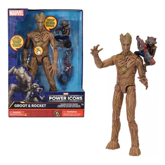 Groot Y Rocket Figuras De Acción Luces Sonidos -disney Store