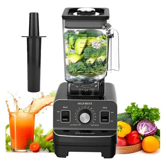 Glückluz 2025 Licuadora Profesional 1200W 2L Gran Capacidad Licuadora Uso Rudo Industrial Tritura Hielo, Frutas y Verduras Batidora para Hogar,