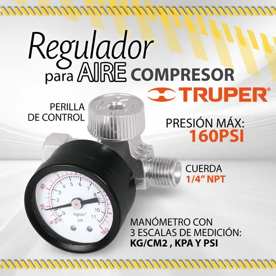 Regulador Para Aire Compresor 1/4 Truper 19239 / 0000000642