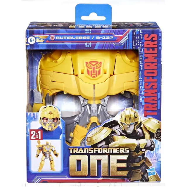 Máscara Transformers Bumblebee  Amarillo 2 En 1 Original