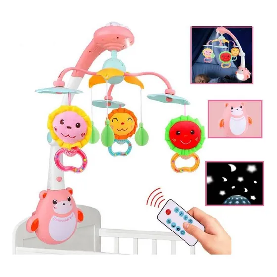 Movil Para Cuna Ideal Con Proyector Y Control 60 Melodias