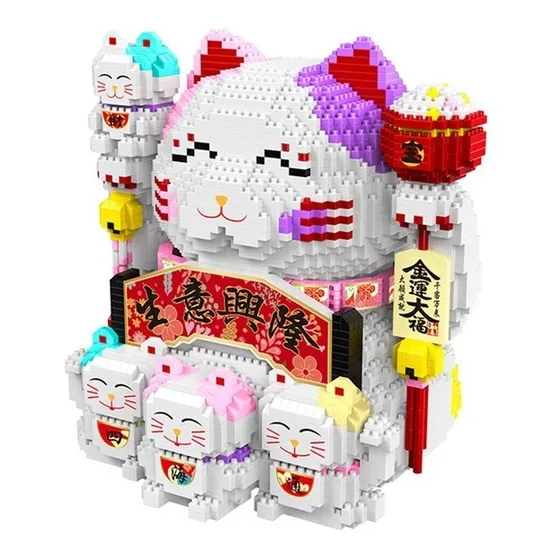 Bloques De Construcción 3d Maneki Neko.
