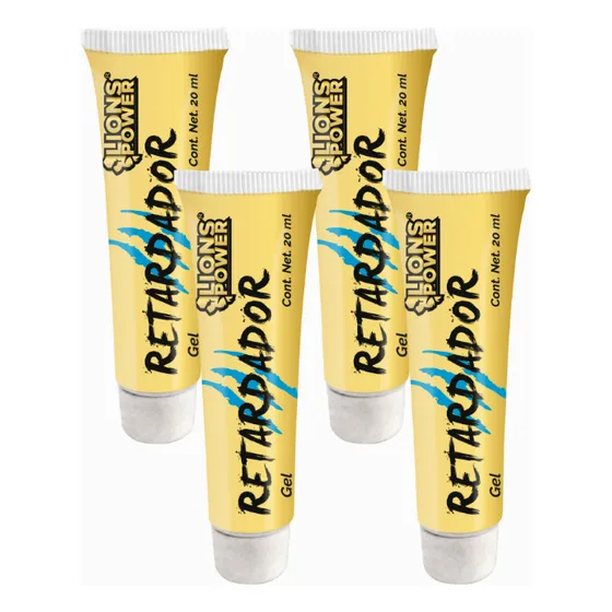 4 Lubricantes Retardador Lions Power 20ml Con Lidocaina