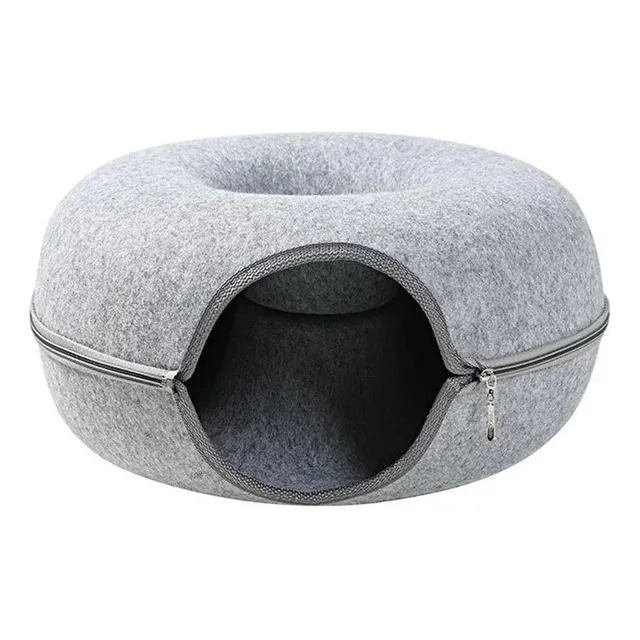 Cama Túnel De Fieltro For Gatos, Donut, Nido For Mascotas
