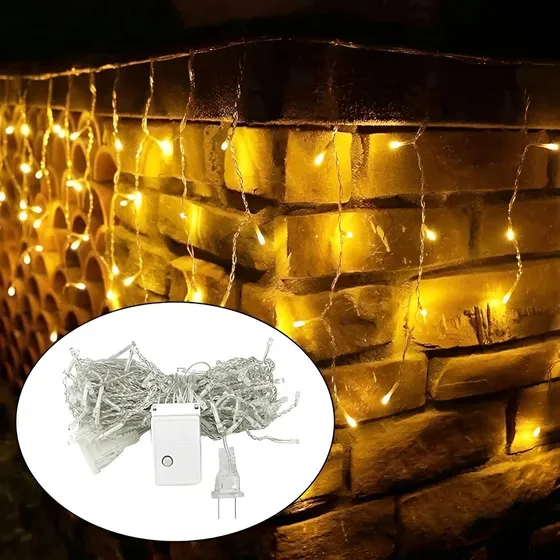 3mt Cascada Luces Guirnalda Cortina Led Navidad Eventos Boda